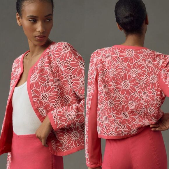 Dolan Left Coast Linen Floral Jacket in Pink | NWT New | Anthropologie | Large - Picture 3 of 13